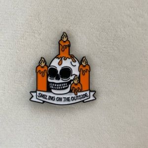 2/$16 Smiling on the Inside Skull Enamel Pin